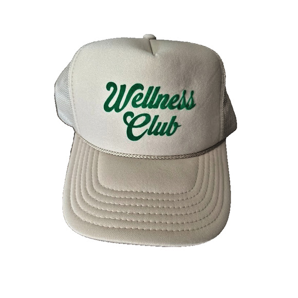 Otto Wellness Club Hat Snap Back Adult One Size Cream 100% Polyester Trucker - Picture 1 of 6